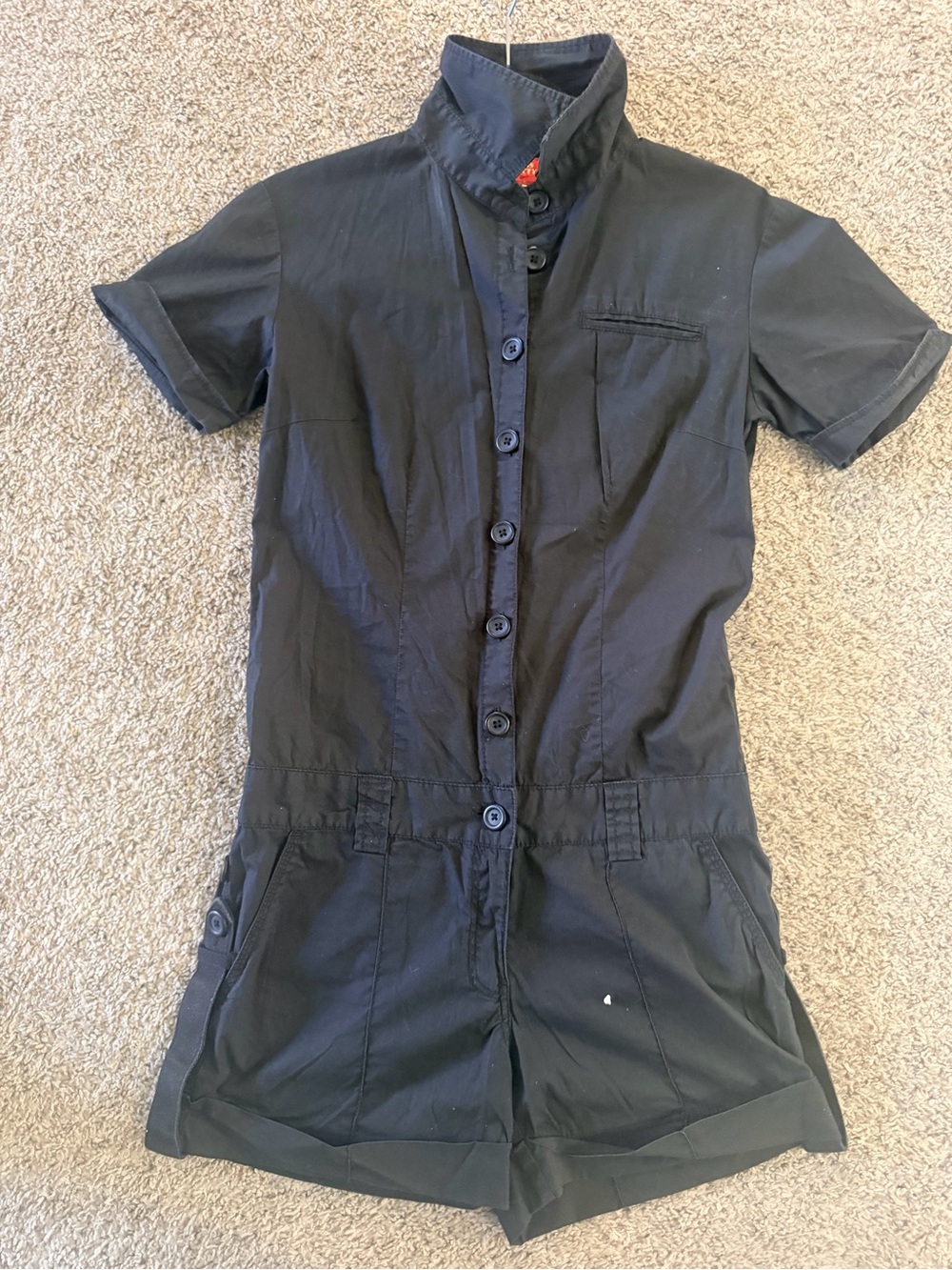 Miss Sixty Black Short Sleeve Button Romper - Picture 6 of 8